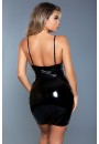 Donatella Lace Up Vinyl Slip Dress