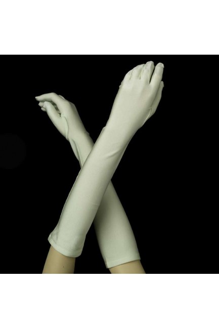 Celedon Green Matte Satin Bridal Gloves in 2 Lengths