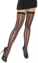 Vertical Striped Thigh High Stockings - Pack of 3