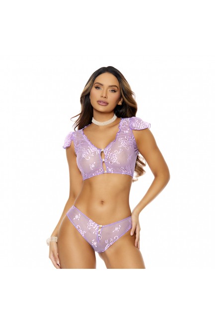 Lilac Lace Cami and Panty Set