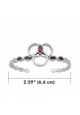 Citta Silver Cuff Bracelet with Garnet Gemstones