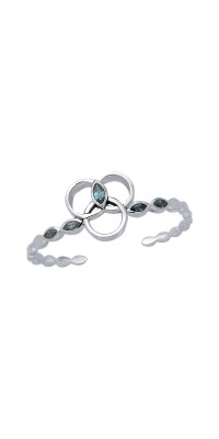 Citta Silver Cuff Bracelet with Blue Topaz Gemstones