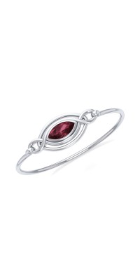 Silver Filigree Bracelet with Garnet Gemstone