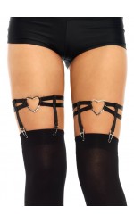 Black Heart Leg Garters