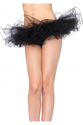 Tulle Swirl Edge Black Tutu Petticoat Skirt