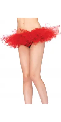 Red Tulle Swirl Edge Tutu Petticoat Skirt