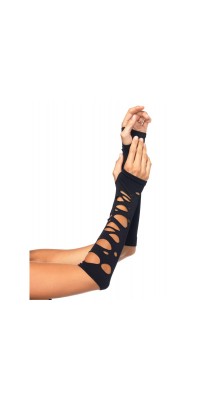 Black Shredded Arm Warmers