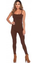 Basic Womens Unitard in Brown