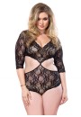 Lace Queen Size Teddy with Full Back Panty