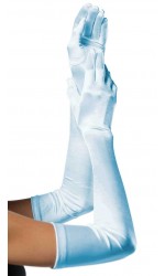 Light Blue Satin Extra Long Opera Gloves