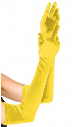 Yellow Satin Extra Long Opera Gloves