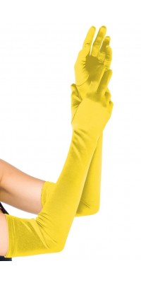 Yellow Satin Extra Long Opera Gloves