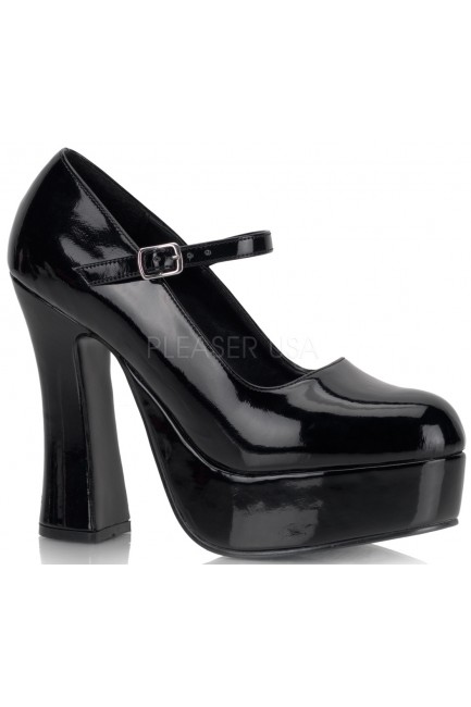 Dolly Black Patent Faux Leather Platform Pump