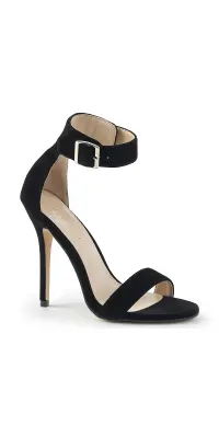 Amuse Black Velvet Ankle Strap Sandal