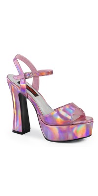 Dolly Pink Hologram Platform Chunky Heel Sandal