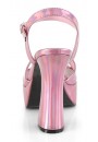 Dolly Pink Hologram Platform Chunky Heel Sandal