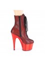 Adore Red Hologram Fishnet Ankle Boots