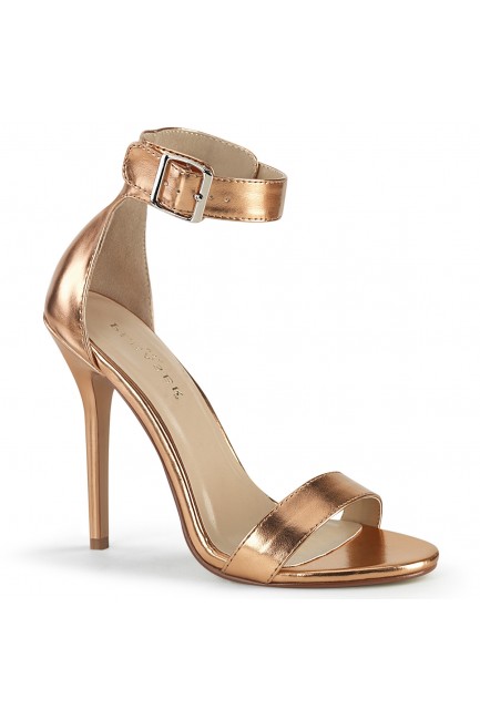 Rose Gold Thin Strap Ankle Buckled Amuse Sandal