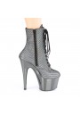 Adore Silver Hologram Fishnet Ankle Boots