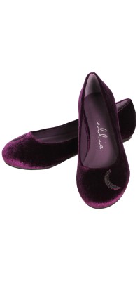 Moon Witch Purple Velvet Flat Shoe