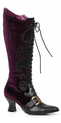 Fain Purple Velvet Witches Boots