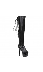 Fare Black Platform Thigh High Boots for Women