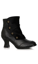 Viola Black Victorian Ankle Boot for Women