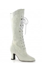 Rebecca Victorian White Lace Boot
