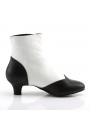 Flora Womens Black and White Spats Victorian Ankle Boots