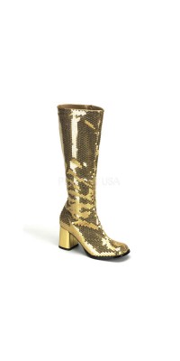 Spectacular Gold Sequin Covered Gogo Boots