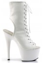 White Faux Leather Adore Platform Ankle Boots