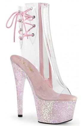 Holographic Glitter Clear Platform Adore Ankle Boots