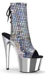 Mermaid Silver Hologram Ankle Boots