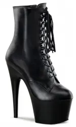 Adore Black Leather Platform Ankle Boots