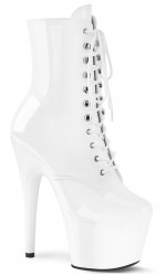 Adore White Patent Platform Granny Ankle Boots