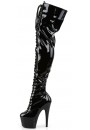 Adore Black Lace Up Thigh High Platform Boots
