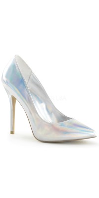 Amuse Silver Hologram 5 Inch High Heel Pump