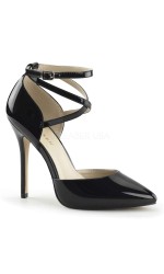 Dorsey Criss Cross Ankle Strap Black Amuse Pump