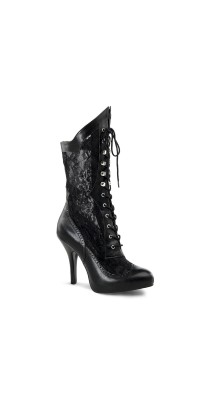 Victorian Lace Wide Shaft Black Boots