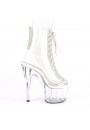 Clear Peep Toe Platform Ankle Boots