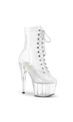 Adore Clear Patent Platform Granny Ankle Boots