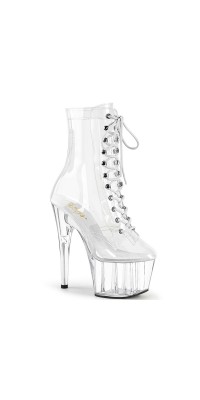 Adore Clear Patent Platform Granny Ankle Boots