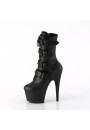 Adore Cone Studded Black Lace Up-Ankle Boots