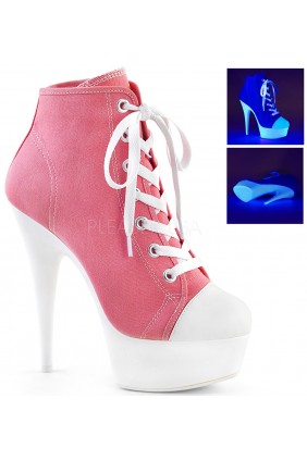 Pink and White High Heel Platform Sneaker