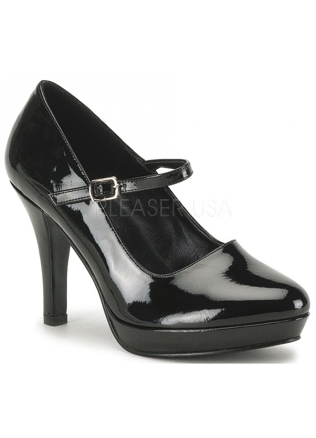 wide width black platform heels