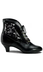 Victorian Dame Black Ankle Boots