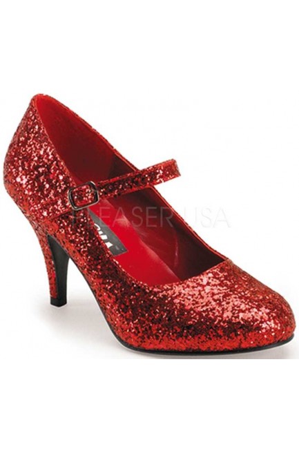 Glinda Red Glittered Mary Jane Pump