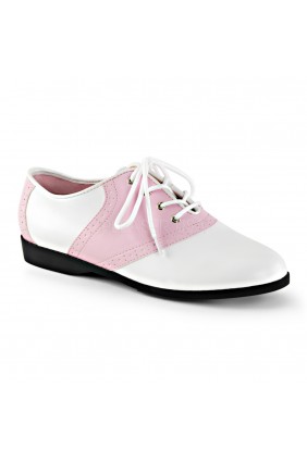 Saddle Shoes Pink and White Womens Flat Oxford