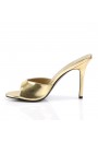 Classique Gold Faux Leather 4 Inch Mule