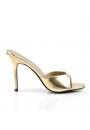 Classique Gold Faux Leather 4 Inch Mule